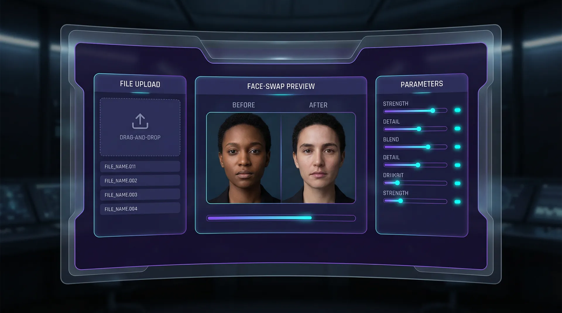 影视AI工坊 AI换脸 - 处理前后对比预览窗口